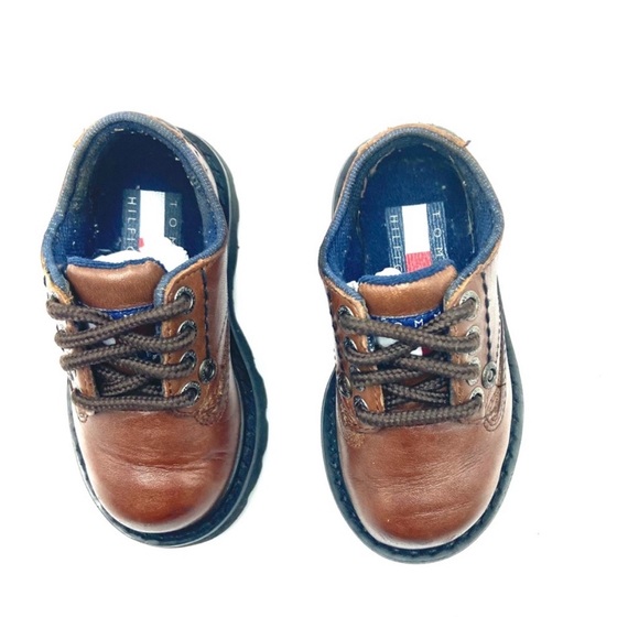 Tommy Hilfiger Brown Kids Dress Shoes - Picture 2 of 5